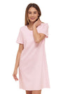 Logo print nightdress short sleeve 3883006 Rose