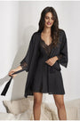 Satijn Kimono 90871 Zwart